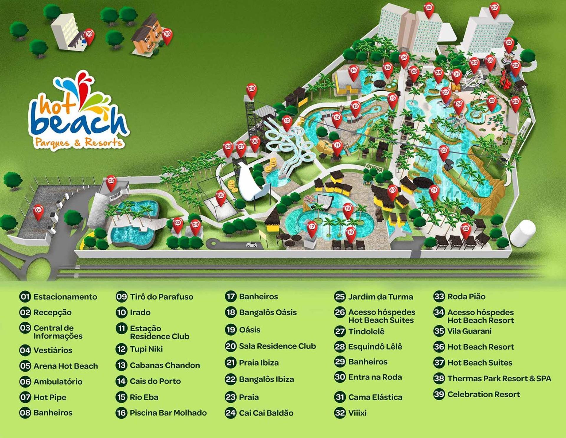 Hot Beach Suites Olimpia - Entrada Parque Aquatico - 6 Adultos, Olimpia